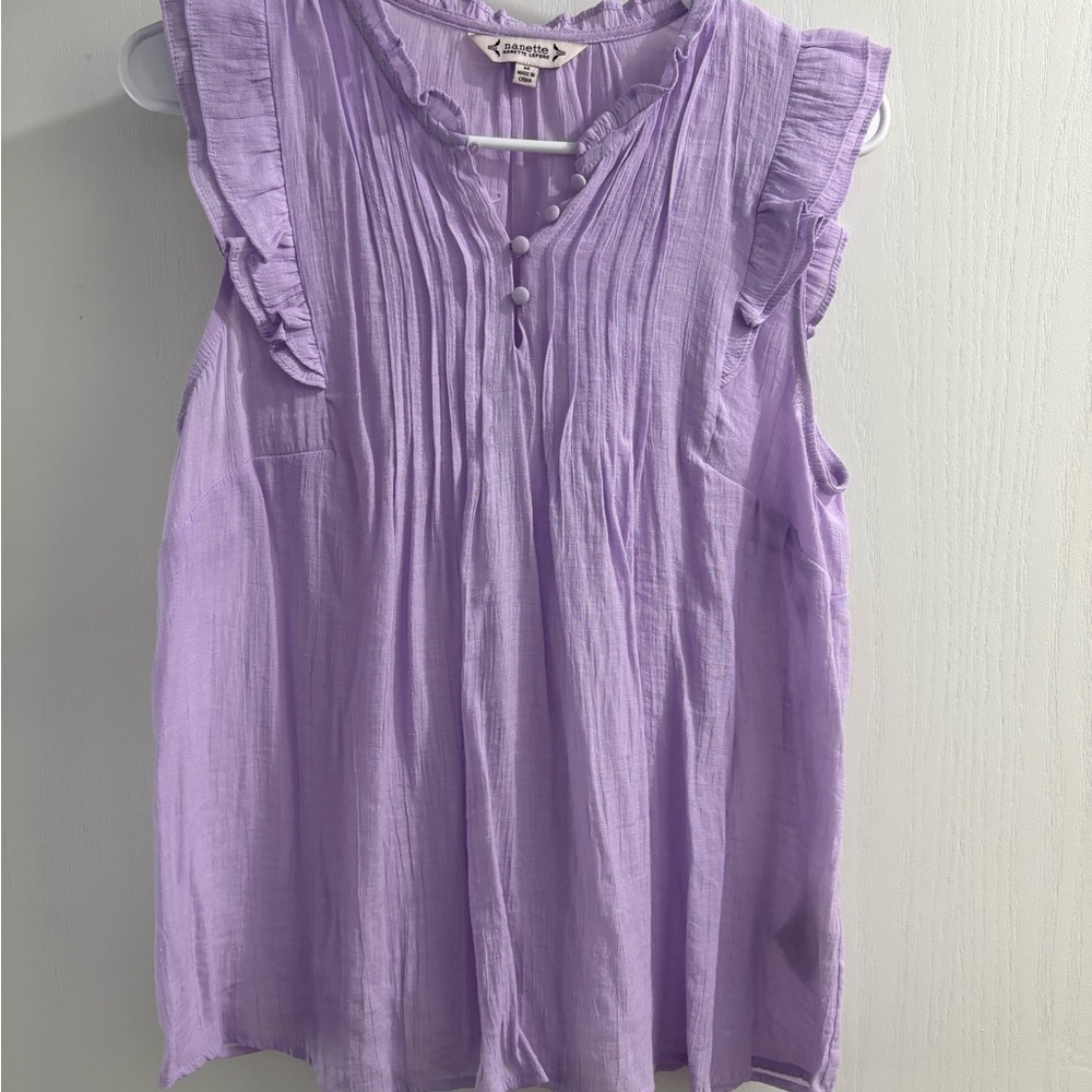Nanette Lepore Lilac Purple Blouse Top size M
